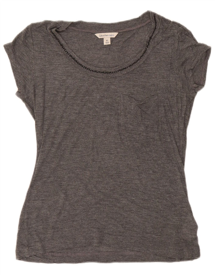 T-shirt ampia da donna Calvin Klein UK 8 XS Rayon grigio