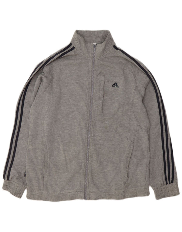 Giacca da ginnastica da uomo Adidas grande in cotone chiazzato grigio