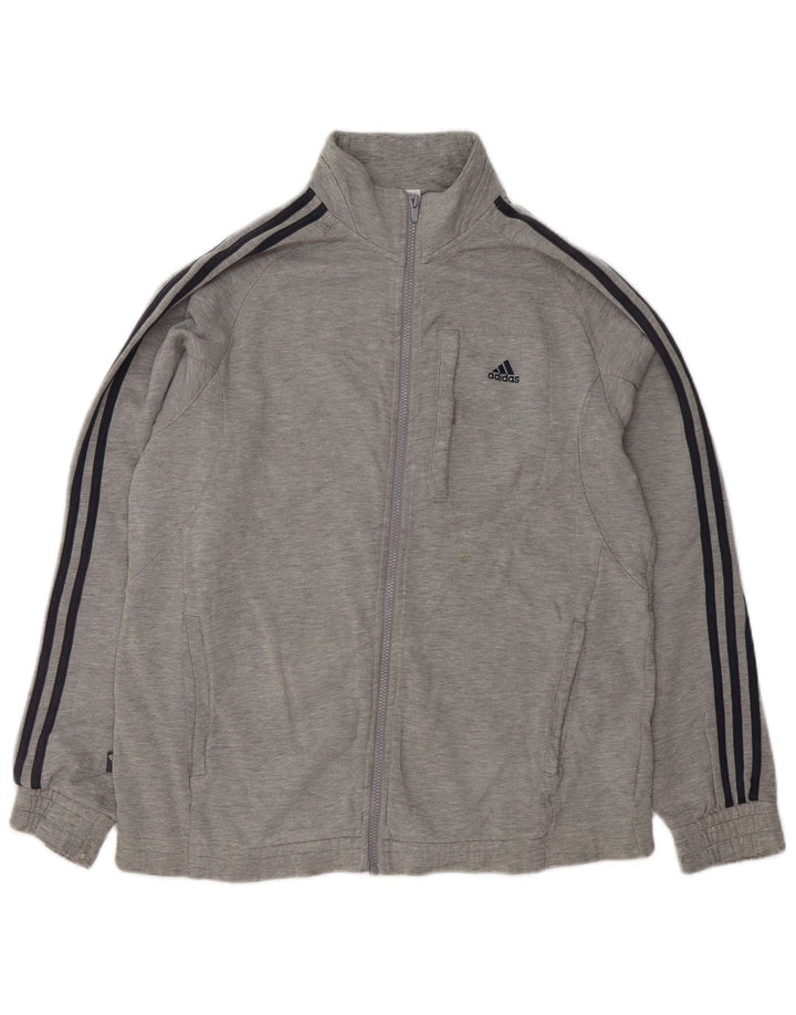 Giacca da ginnastica da uomo Adidas grande in cotone chiazzato grigio