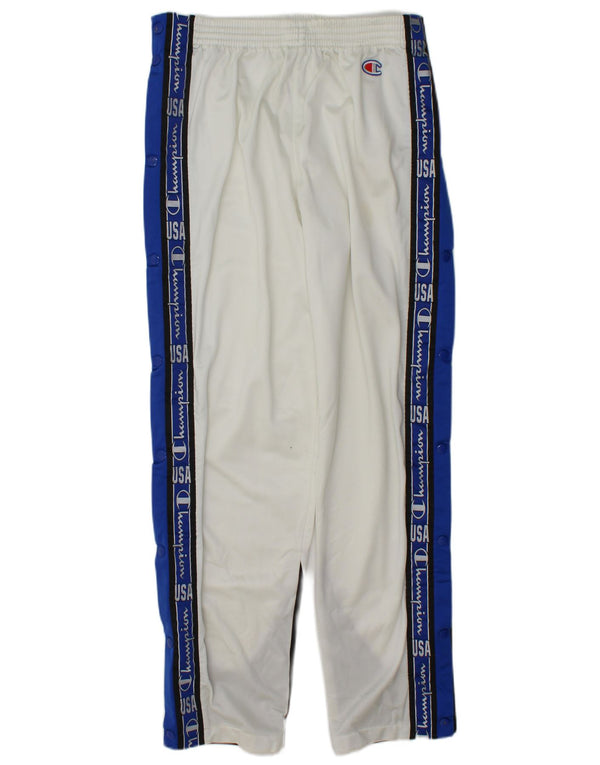 Pantaloni da tuta da uomo Champion, grandi, bianchi, in poliestere color block, sportivi