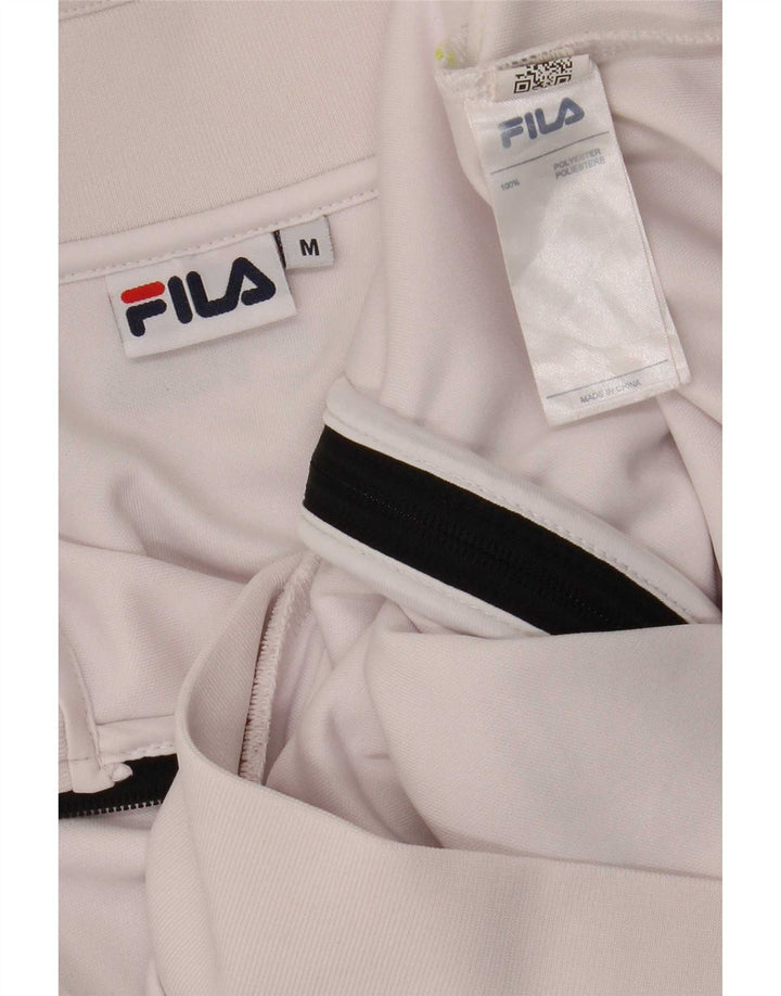 Giacca da ginnastica grafica da uomo Fila in poliestere color block bianco medio
