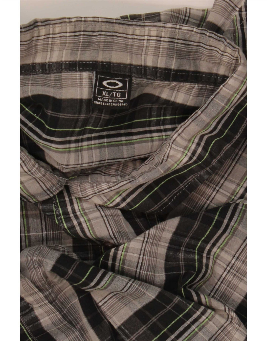 Camicia a maniche corte da uomo Oakley XL a quadri grigi