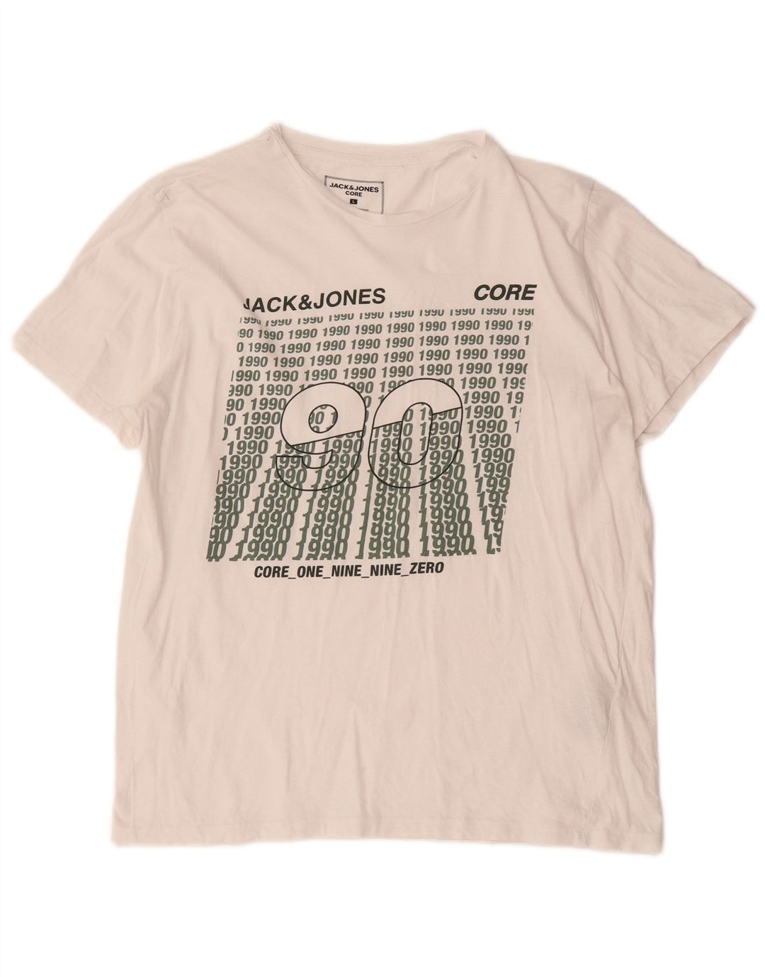 Jack & Jones T-shirt grafica da uomo grande in cotone bianco
