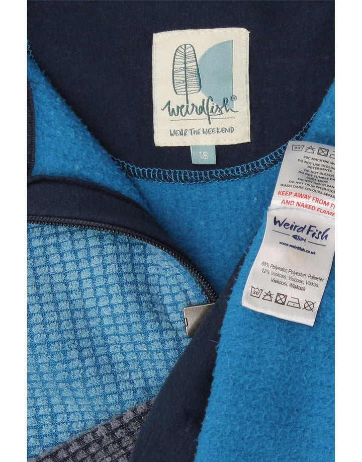 Giacca in pile da donna vestibilità ampia Weird Fish UK 18 XL poliestere blu