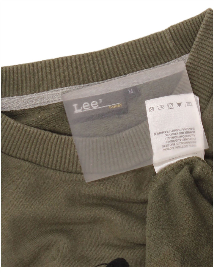 Felpa grafica da uomo Lee, maglione, cotone kaki medio