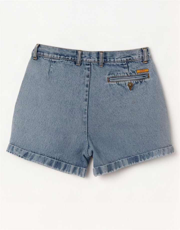 Pantaloncini di jeans con ancoraggio da donna Explorer W32 grande cotone blu