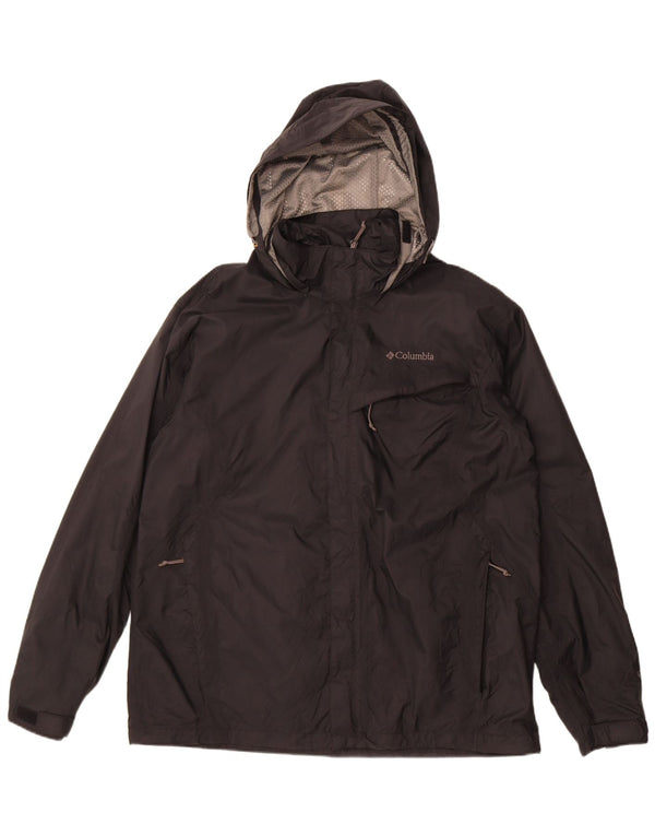 Giacca a vento con cappuccio da uomo Columbia UK 42 XL nylon nero