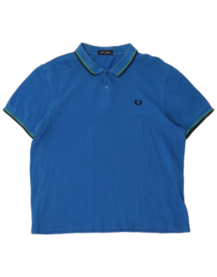 Polo da uomo Fred Perry XL in cotone a righe blu