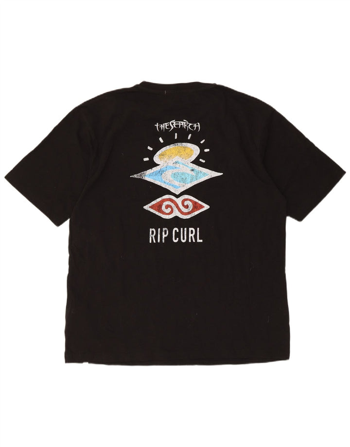 T-shirt grafica da uomo Rip Curl Top grande in cotone nero