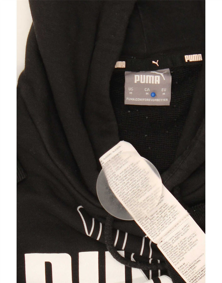 Felpa con cappuccio grafica da uomo Puma, cotone nero medio