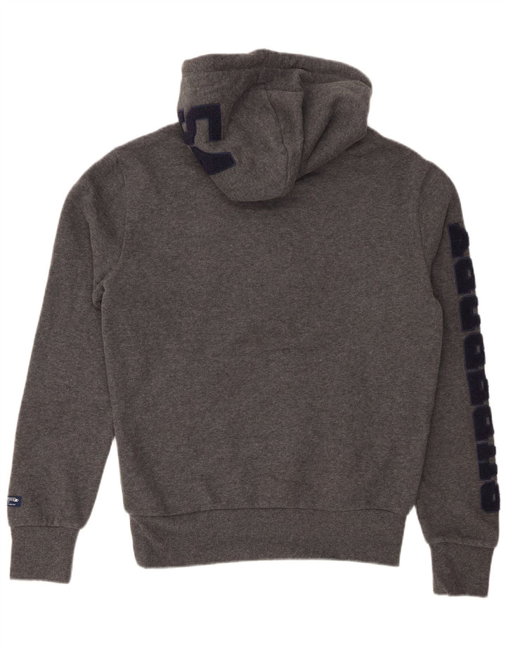 Maglione con cappuccio grafico da uomo SUPERDRY piccolo in cotone grigio