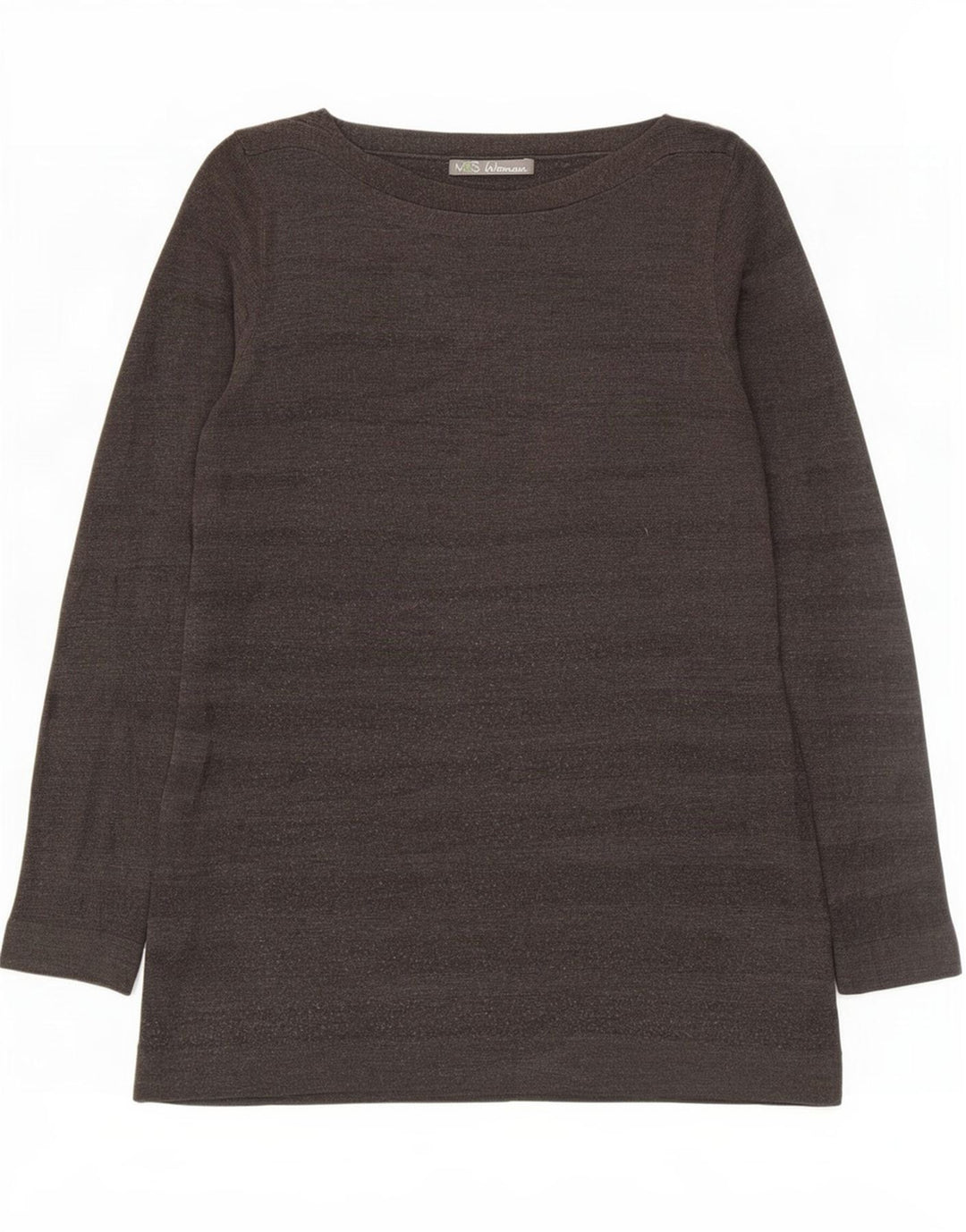 Top tunica a maniche lunghe da donna Marks & Spencer UK 12 grigio medio a righe