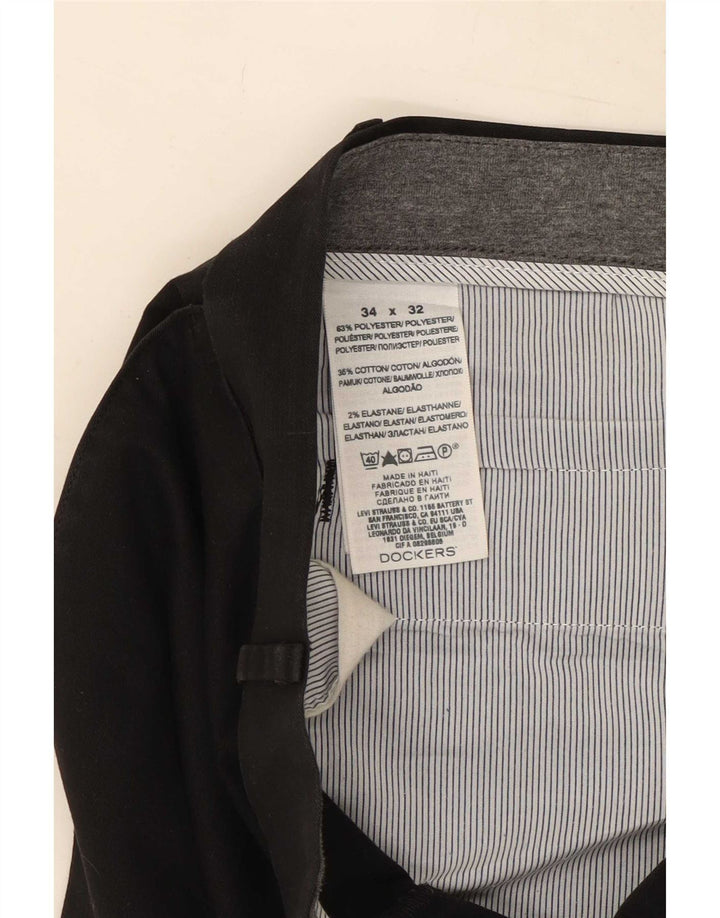 Pantaloni chino dritti da uomo Dockers W34 L32 poliestere nero