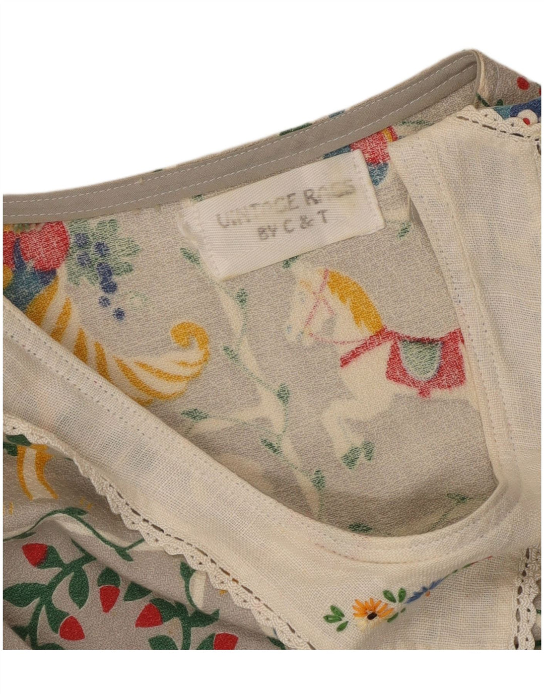 Abito a trapezio grafico da donna VINTAGE UK 16 Grande floreale grigio