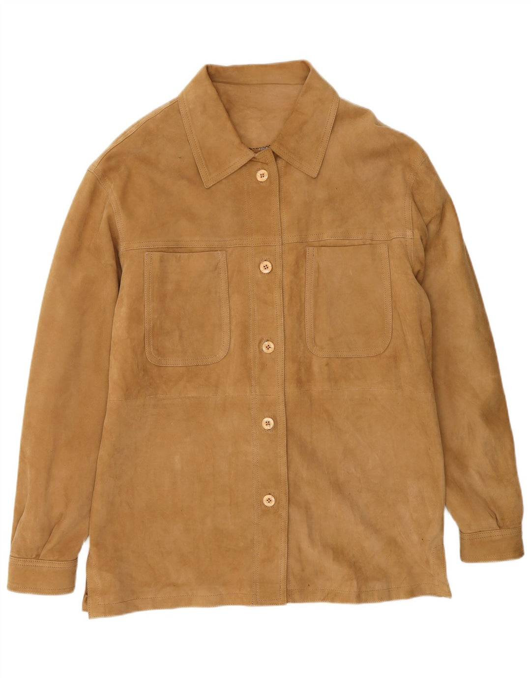 Giacca in pelle scamosciata dal taglio ampio da donna VINTAGE UK 18 XL in pelle marrone