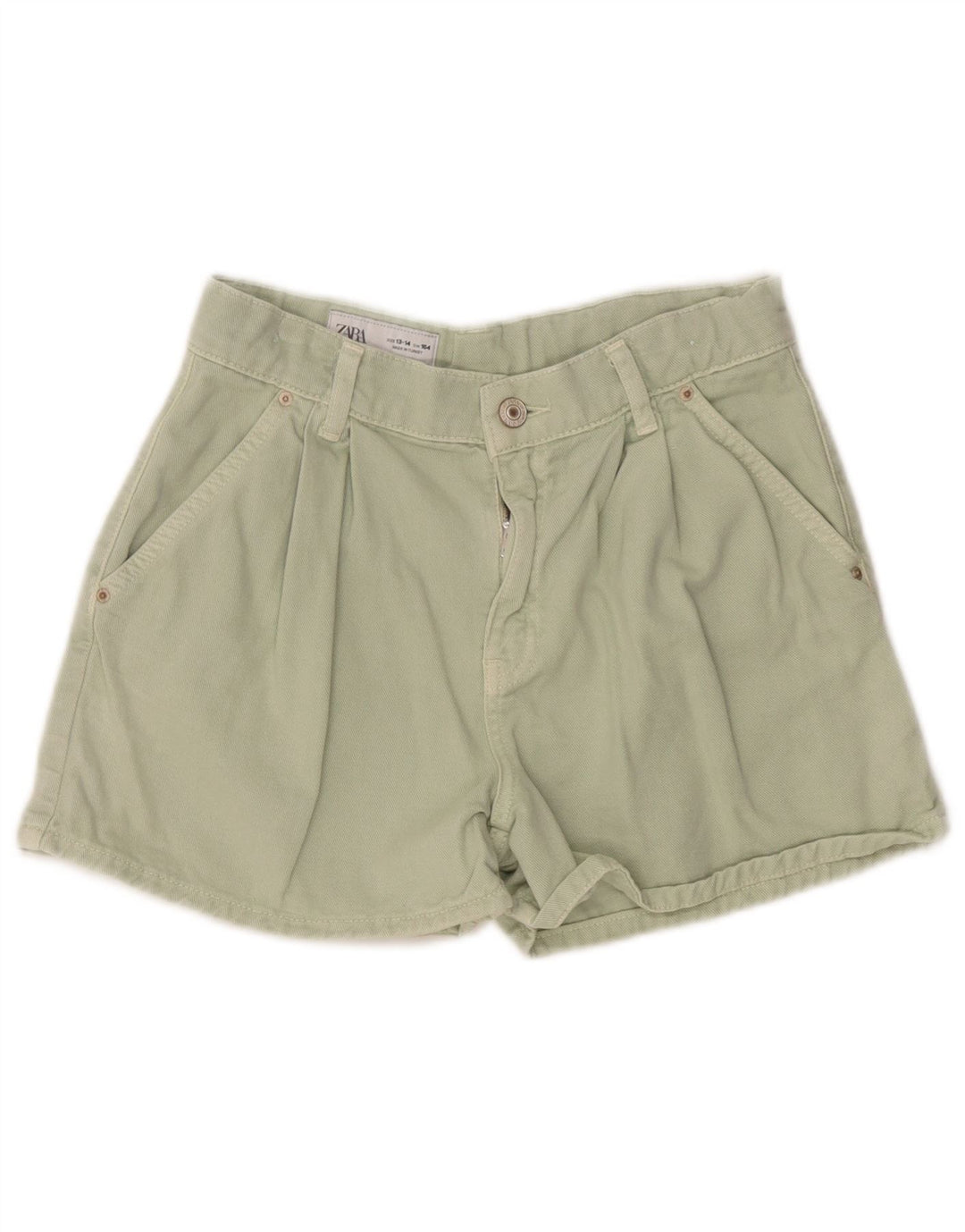 Pantaloncini chino con pegging ZARA per ragazze 13-14 anni W26 Verde