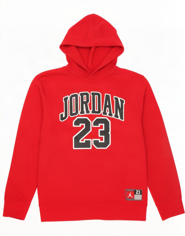 Felpa con cappuccio grafica Jordan da ragazzo 13-14 anni XL in cotone rosso