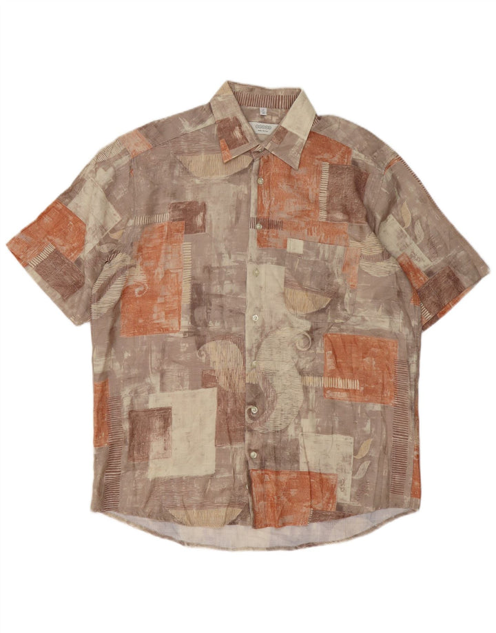 Camicia a maniche corte da uomo CANDA taglia 42 16 1/2 grande patchwork multicolore