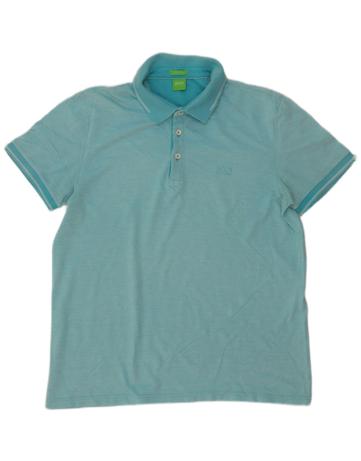 Polo Hugo Boss da uomo vestibilità regolare XL in cotone blu