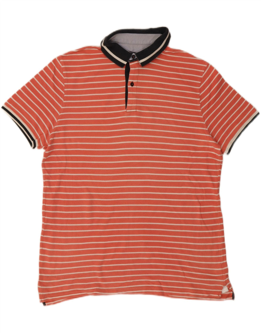 Polo da uomo Massimo Dutti XL in cotone a righe arancioni