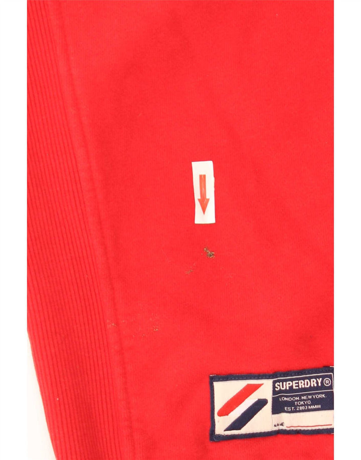 Felpa da uomo con collo con zip Superdry, maglione grande, cotone rosso