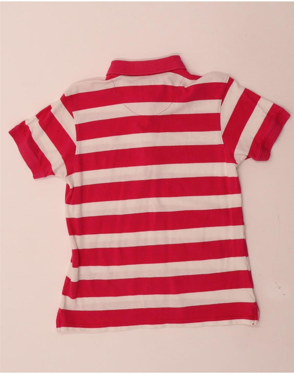 Crew Clothing Polo da rugby da donna UK 12 Cotone a righe rosa medio