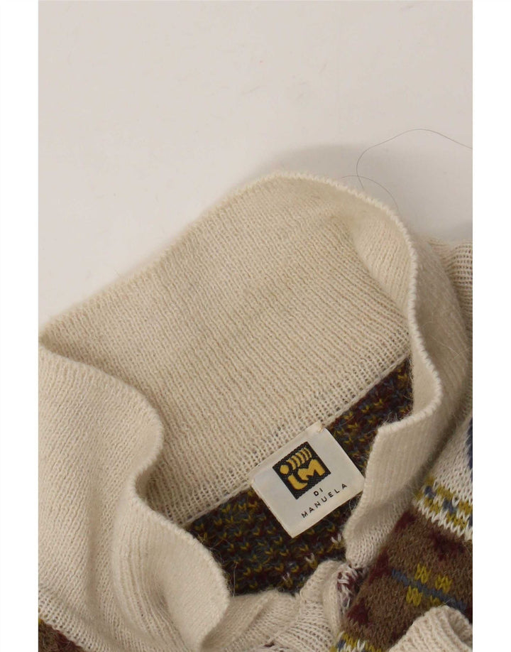 Maglione vintage da uomo con collo alto IT 50 medio multicolore retrò