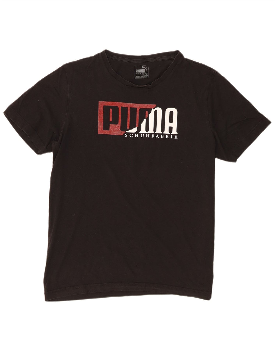 T-shirt grafica da uomo Puma Top in cotone nero medio