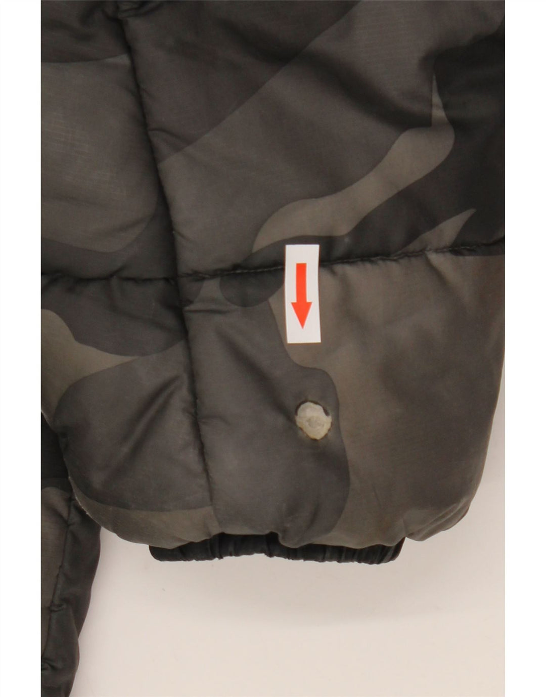 Giacca imbottita con cappuccio grafico da uomo Adidas UK 38 grigio medio mimetico