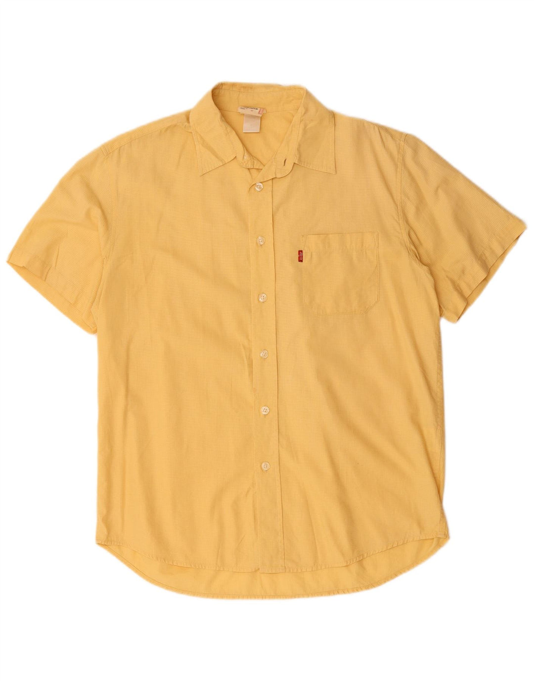 LEVI'S Camicia a maniche corte da uomo in cotone a quadri giallo medio