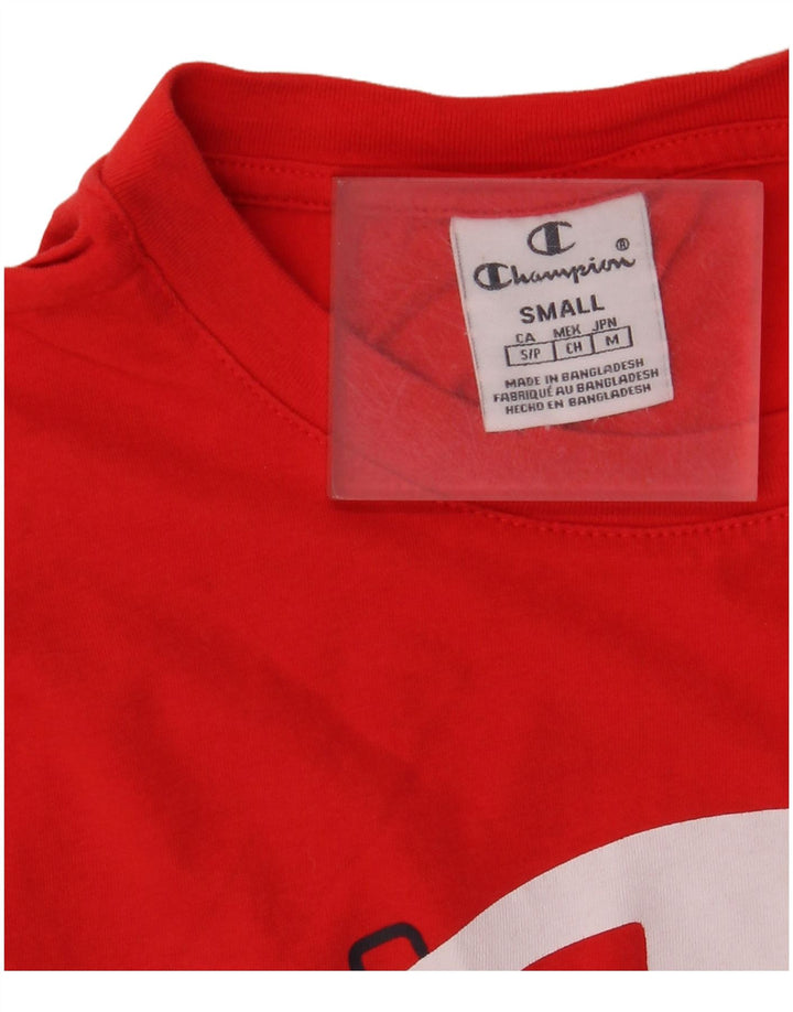 T-shirt grafica corta da donna CHAMPION Top UK 10 piccola rossa