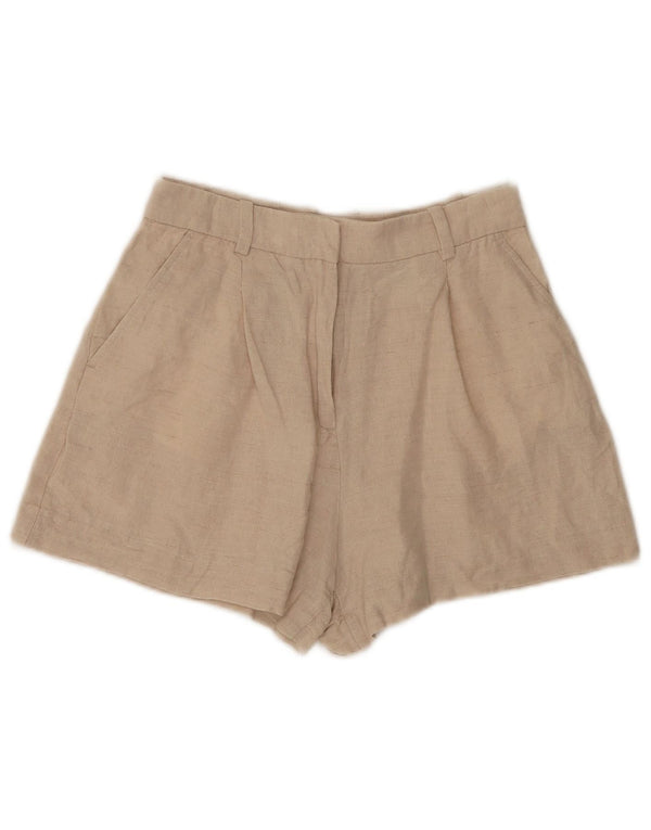 Pantaloncini casual a vita alta da donna Zara XS W24 Lino beige