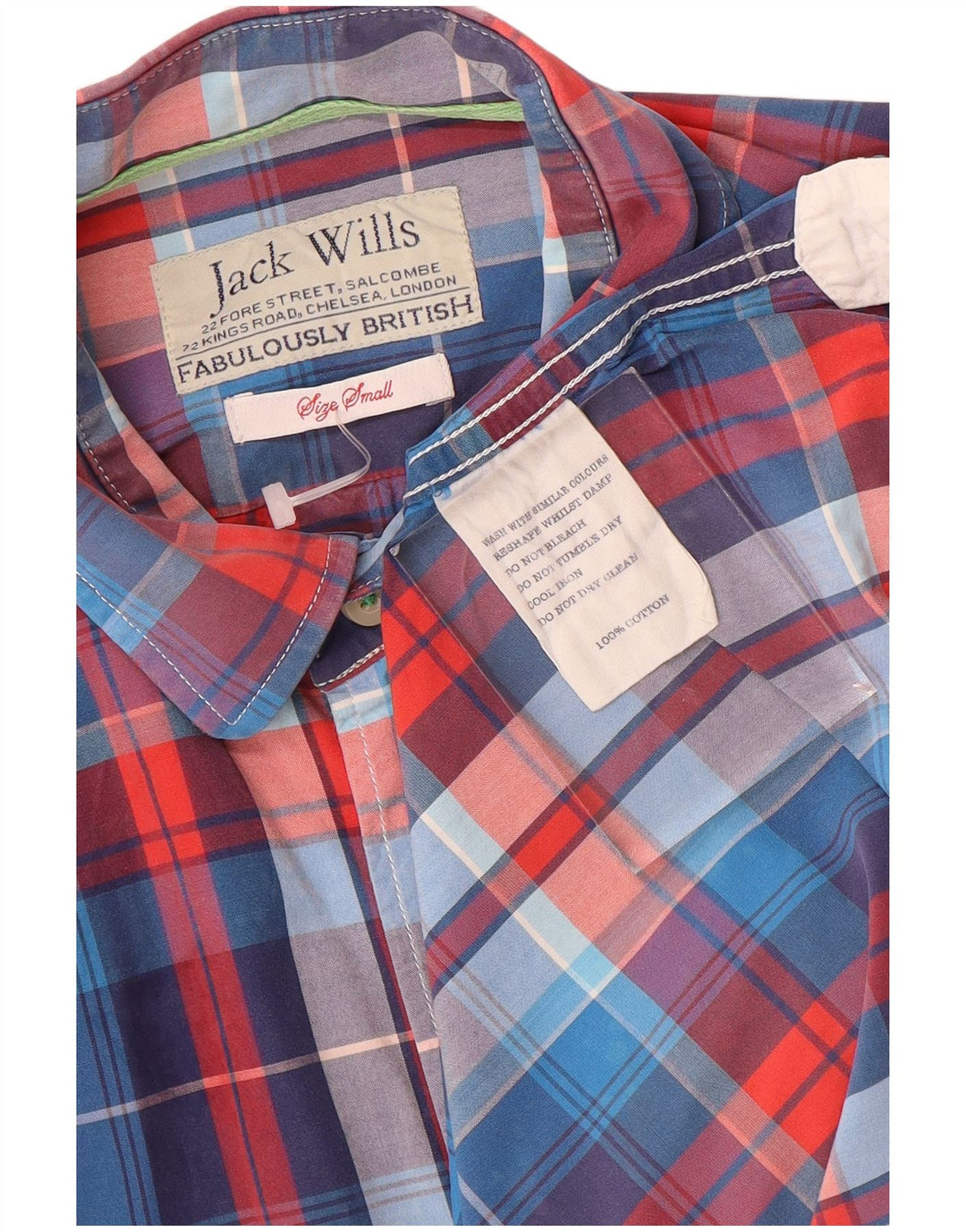 Camicia formale da uomo Jack Wills piccola in cotone a quadri blu