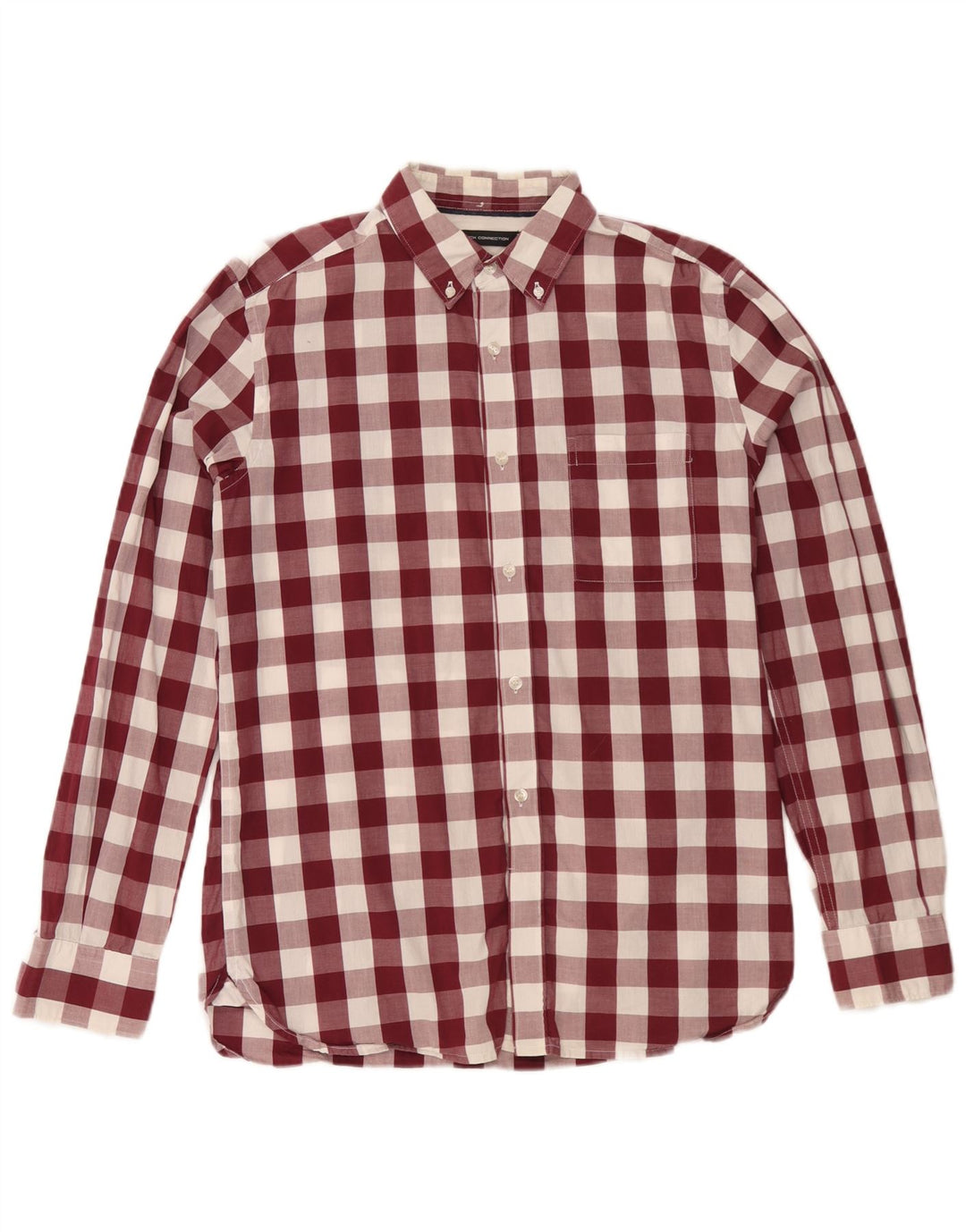 Camicia da uomo French Connection in cotone a quadretti bordeaux medio