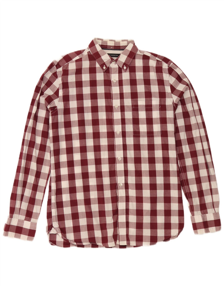 Camicia da uomo French Connection in cotone a quadretti bordeaux medio