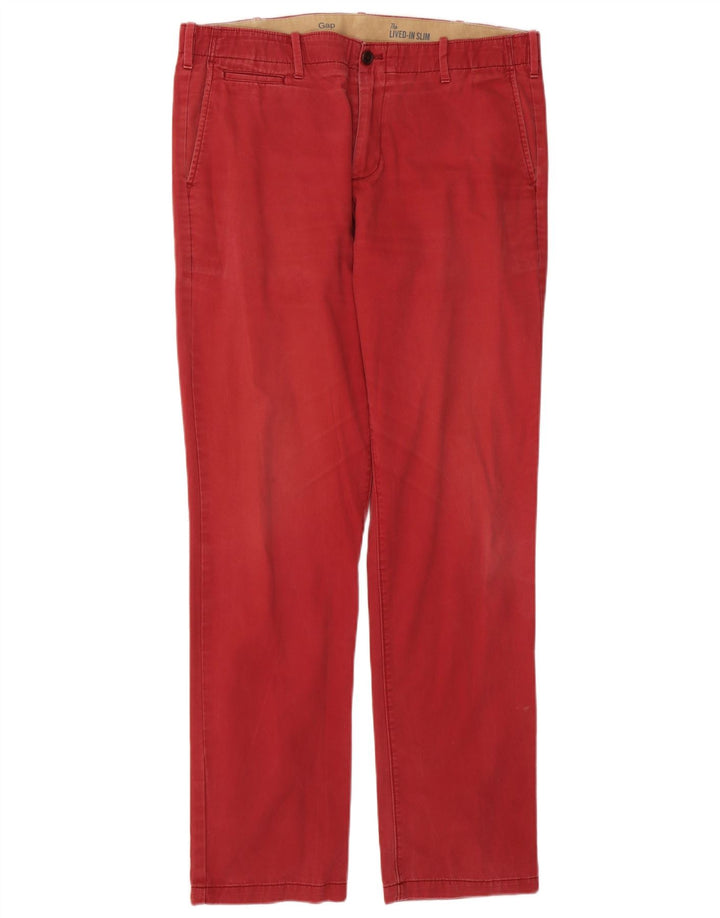 Pantaloni chino slim da uomo Gap W36 L34 cotone rosso