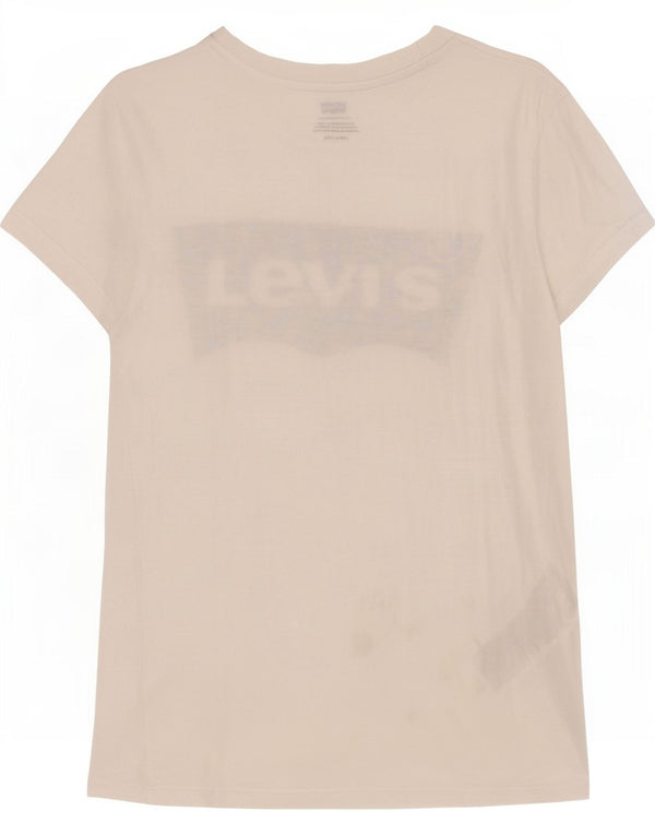 T-shirt grafica da donna Levi's Top UK 6 XS cotone bianco
