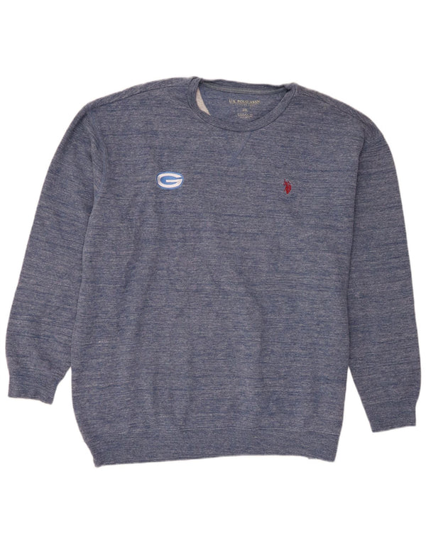 Polo Assn. Felpa da uomo maglione 2XL cotone screziato blu navy
