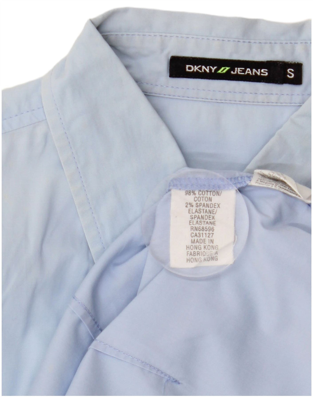 Camicia da donna DKNY UK 10 piccola in cotone blu