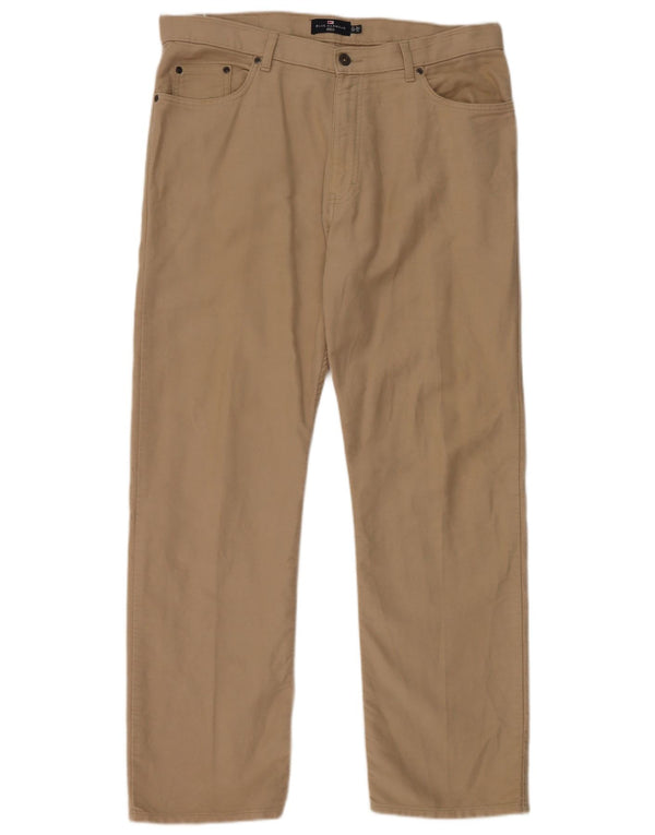 Pantaloni casual dritti Marks & Spencer da uomo blu Harbour W36 L31 Beige