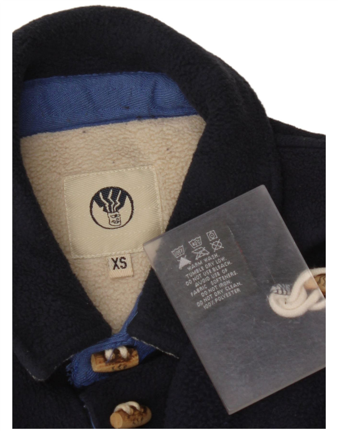 FAT FACE Maglione in pile da uomo Polartec vestibilità ampia con collo a polo XS blu navy