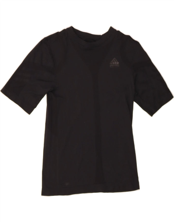 ADIDAS Womens T-Shirt Top UK 14 Large Black Nylon Vintage Adidas and Second-Hand Adidas from Messina Hembry 
