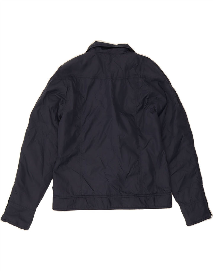 ASICS Womens Bomber Jacket UK 16 Large Navy Blue Nylon Vintage Asics and Second-Hand Asics from Messina Hembry 