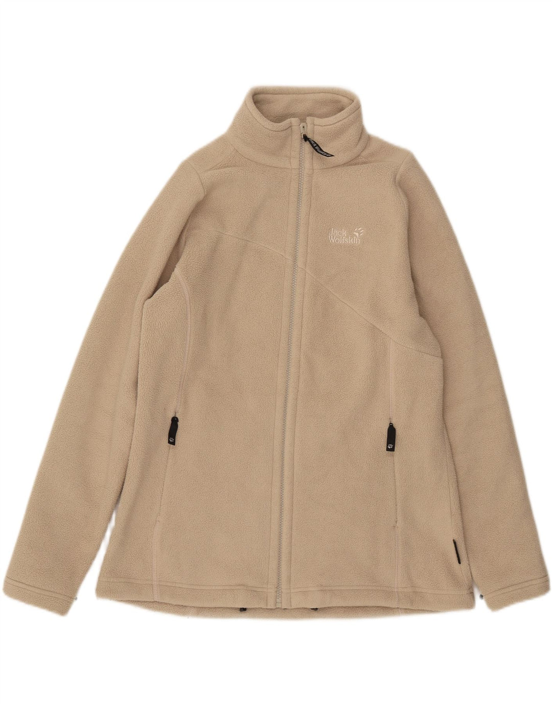 Giacca in pile con fodera grafica da donna Jack Wolfskin UK 16 Large Beige