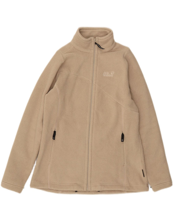 Jack Wolfskin Womens Graphic Liner Fleece Jacket UK 16 Large Beige