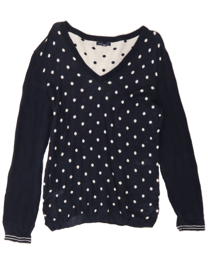 TOMMY HILFIGER Womens V-Neck Jumper Sweater UK 12 Medium Navy Blue Vintage Tommy Hilfiger and Second-Hand Tommy Hilfiger from Messina Hembry 