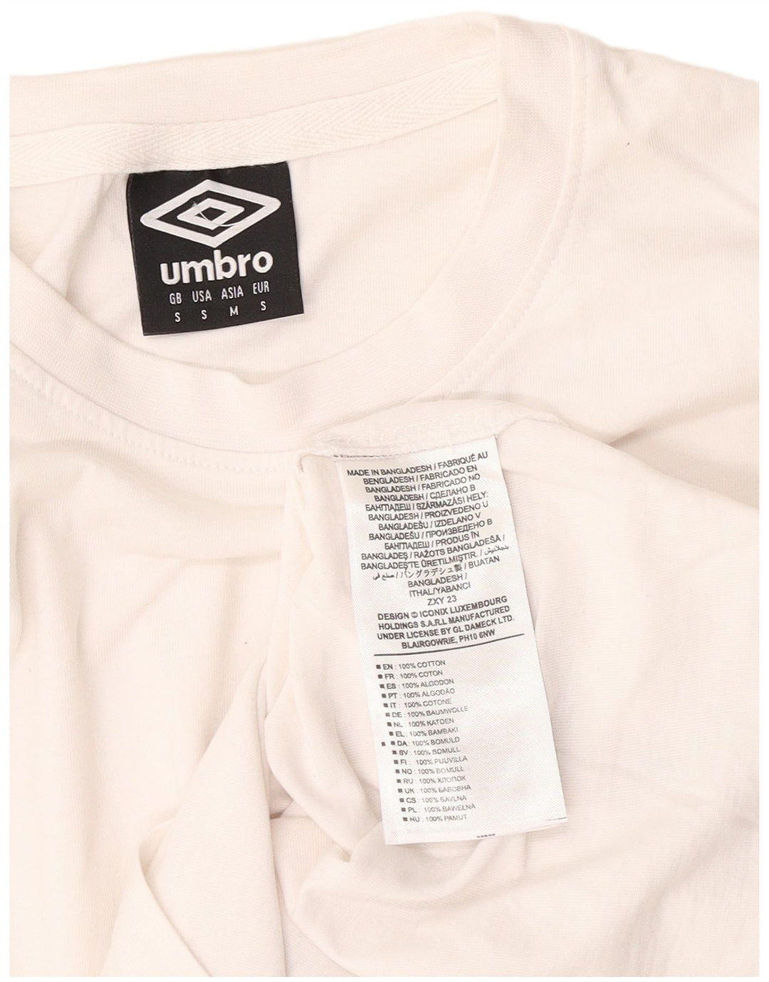 T-shirt Umbro da uomo Top Small in cotone bianco