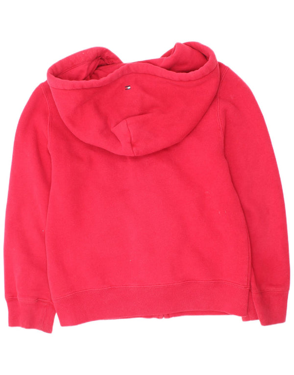 Maglione con cappuccio e zip grafica per ragazzi Tommy Hilfiger 4-5 anni XS in cotone rosso
