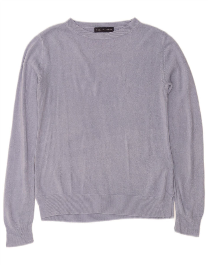 Maglione maglione con scollo a barca da donna Marks & Spencer UK 12 Acrilico blu medio
