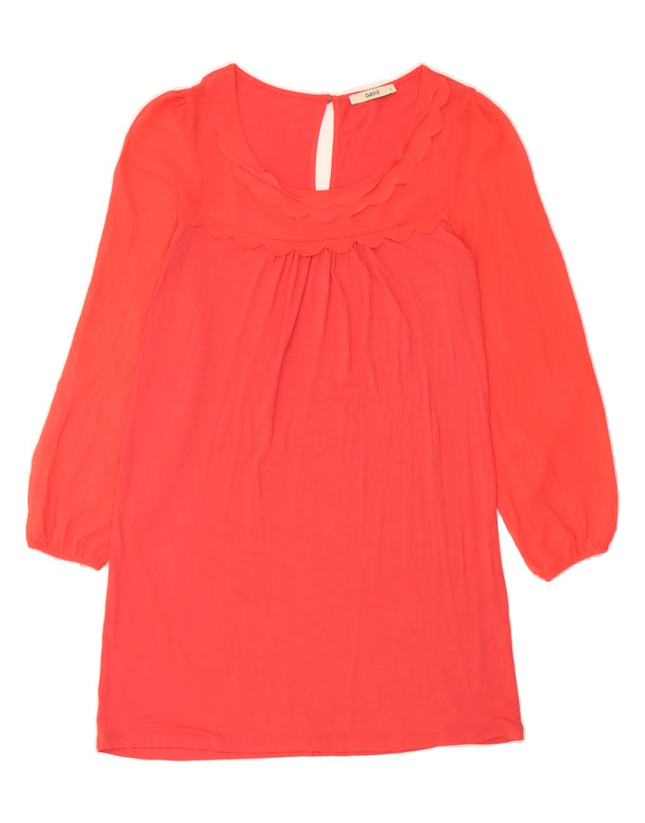 OASIS Womens Long Sleeve Shift Dress UK 10 Small Pink Viscose Vintage Oasis and Second-Hand Oasis from Messina Hembry 